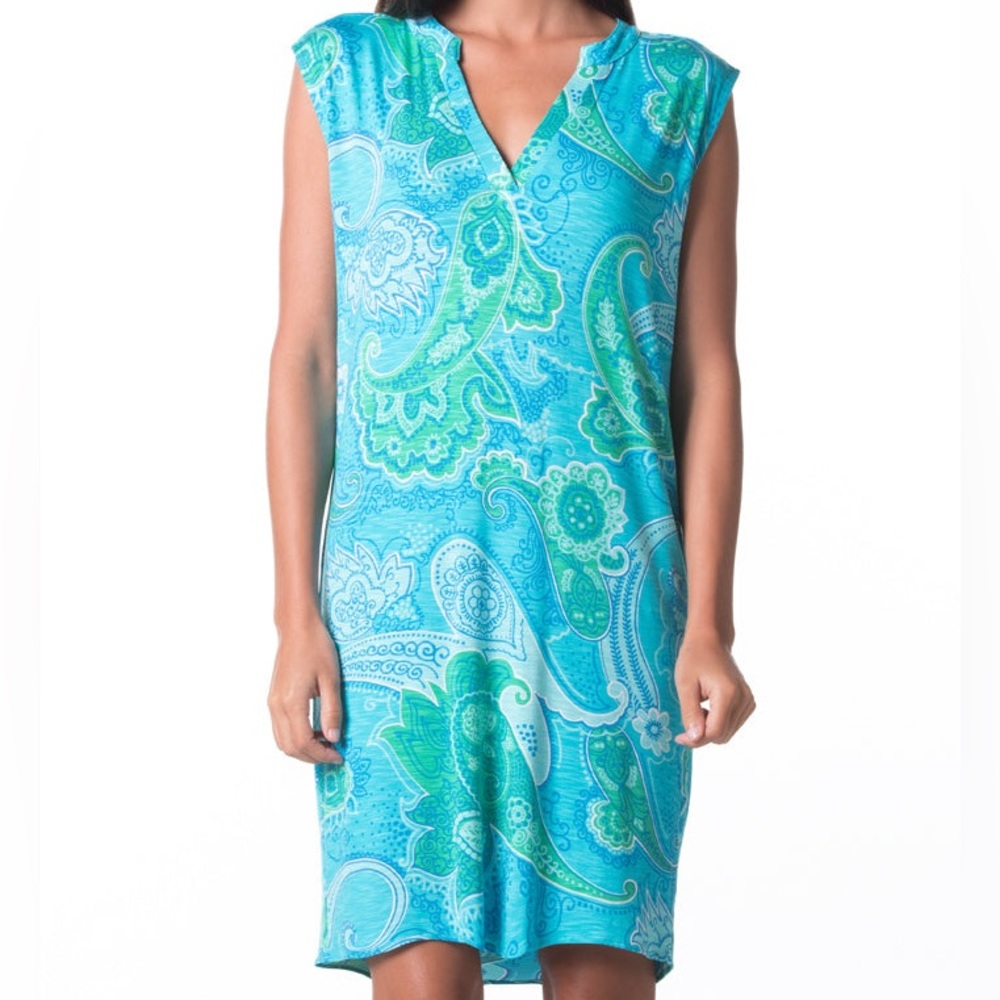 TORI RICHARD HONOLULU DON'T BE BLUE ALEXIA DRESS SIZE SMALL VACATION RESORT - Picture 1 of 11